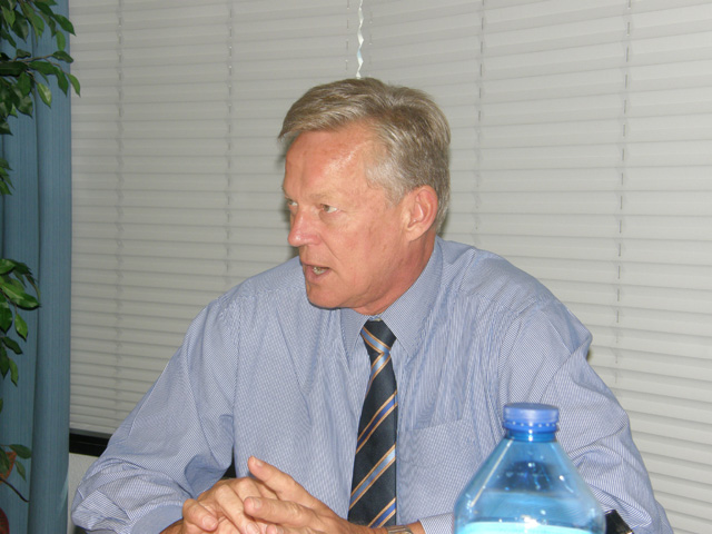 Staffan Jufors, durante su visita a la organización de Volvo Trucks en España.